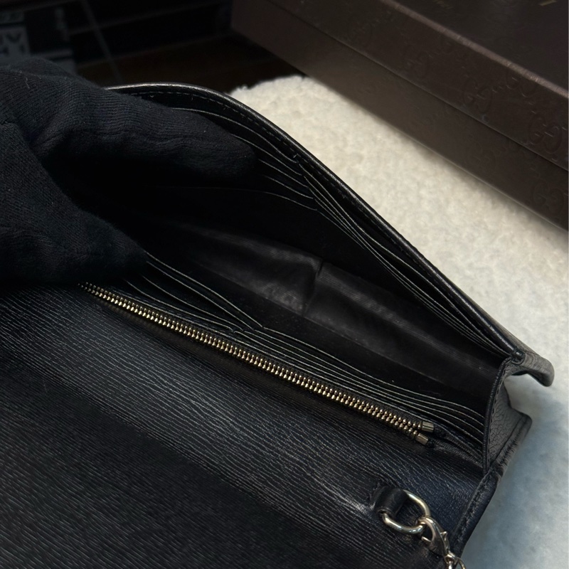 gucci黑色荔枝紋金屬鏈條Woc-15