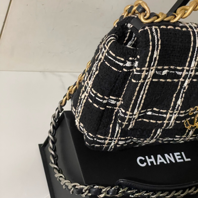 閒置全配芯片款🌟#chanel #黑金 #毛呢 #19bag #小號-6