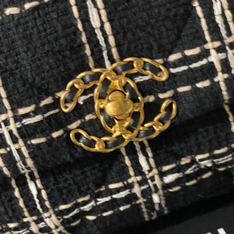 閒置全配芯片款🌟#chanel #黑金 #毛呢 #19bag #小號-7