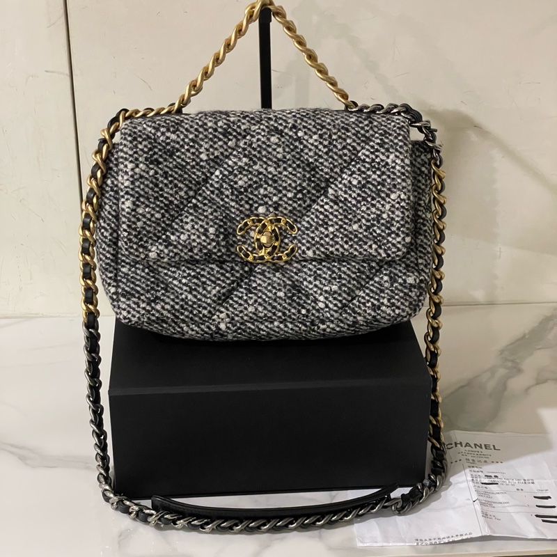 閒置全配芯片款🌟#chanel #粗花 #毛呢 #19bag #小號-0