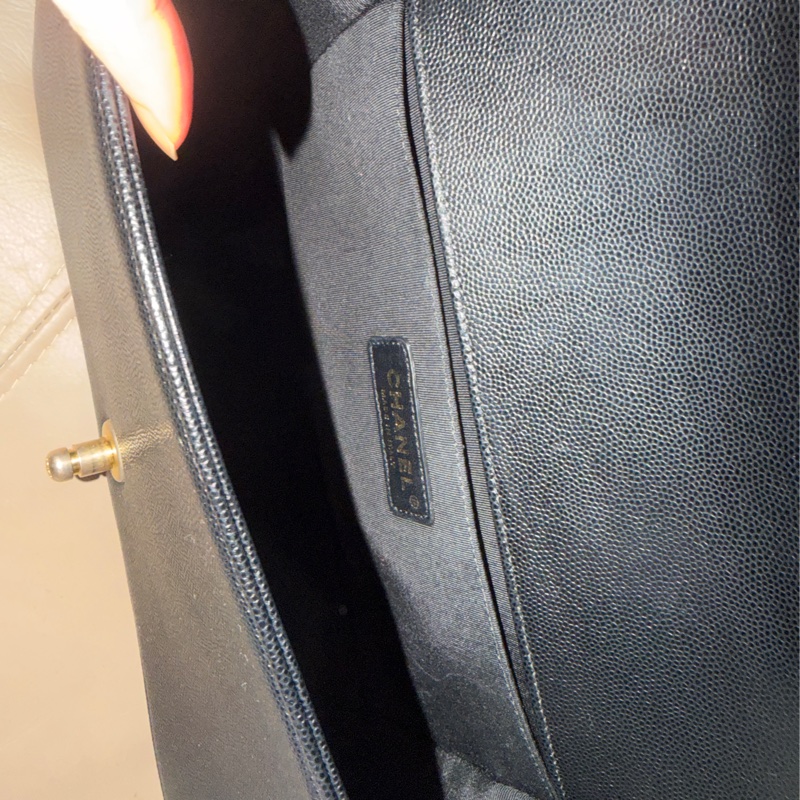 全新閒置全配❤️ 香奈兒 #黑金 #荔枝皮 #boy25 #中號-18