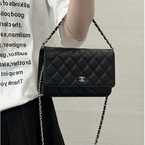 全配❤️ 香奈兒 #黑銀 #woc #羊皮 #chanel