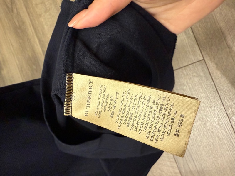 跳樓大拍賣✨BURBERRY男款金色戰馬小標黑藍色polo衫-8