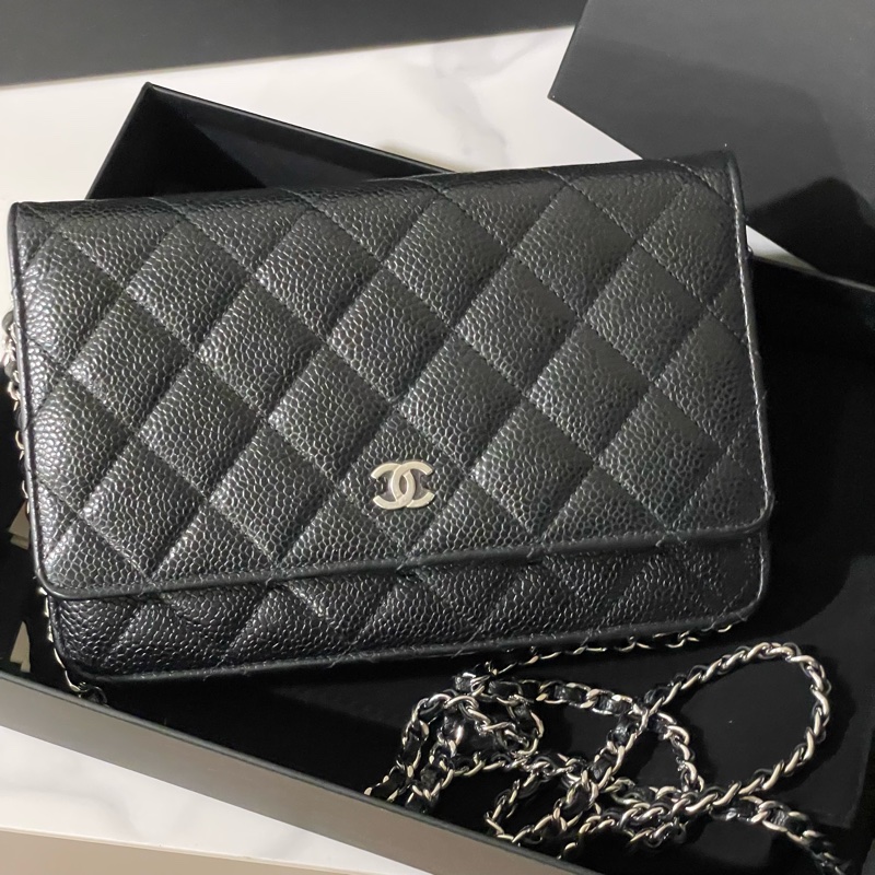 全配❤️ 香奈兒 #黑銀 #荔枝皮 #woc #chanel-1