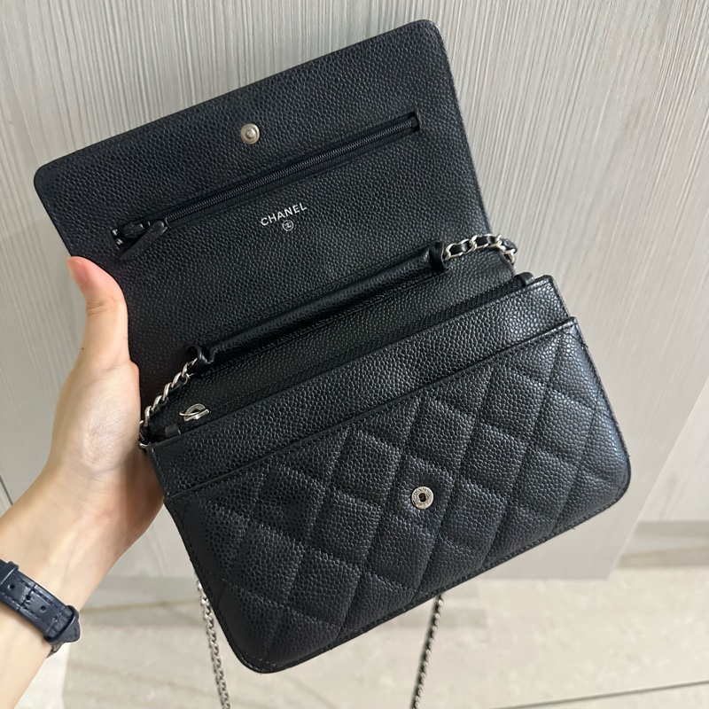 全配❤️ 香奈兒 #黑銀 #荔枝皮 #woc #chanel-20