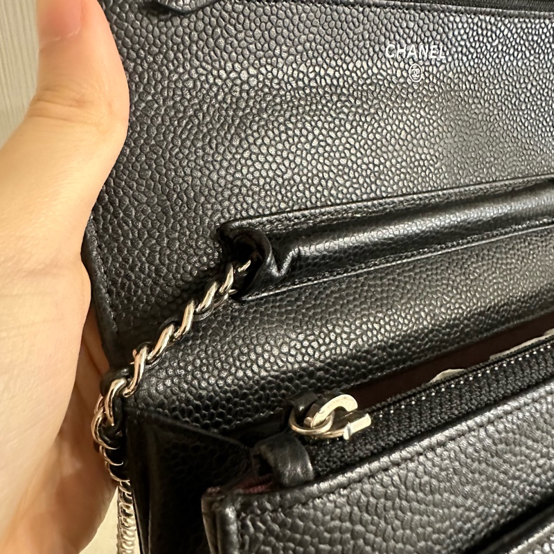 全配❤️ 香奈兒 #黑銀 #荔枝皮 #woc #chanel-27