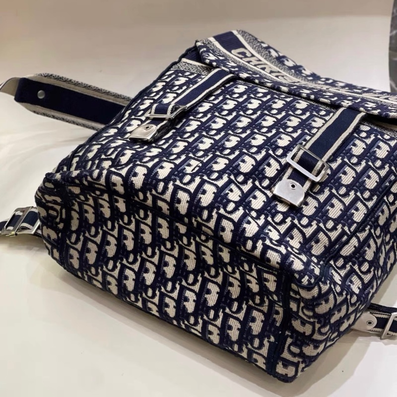 Dior 張韶涵同款經典單寧藍秀款後背包-4