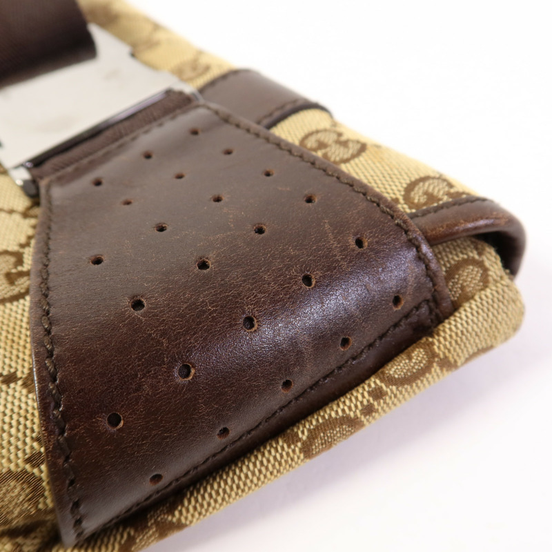 GUCCI 帆布Waist Bag銀扣腰包-14