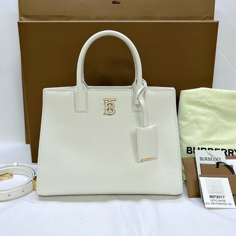 BURBERRY 迷你Frances粒紋皮革手提包