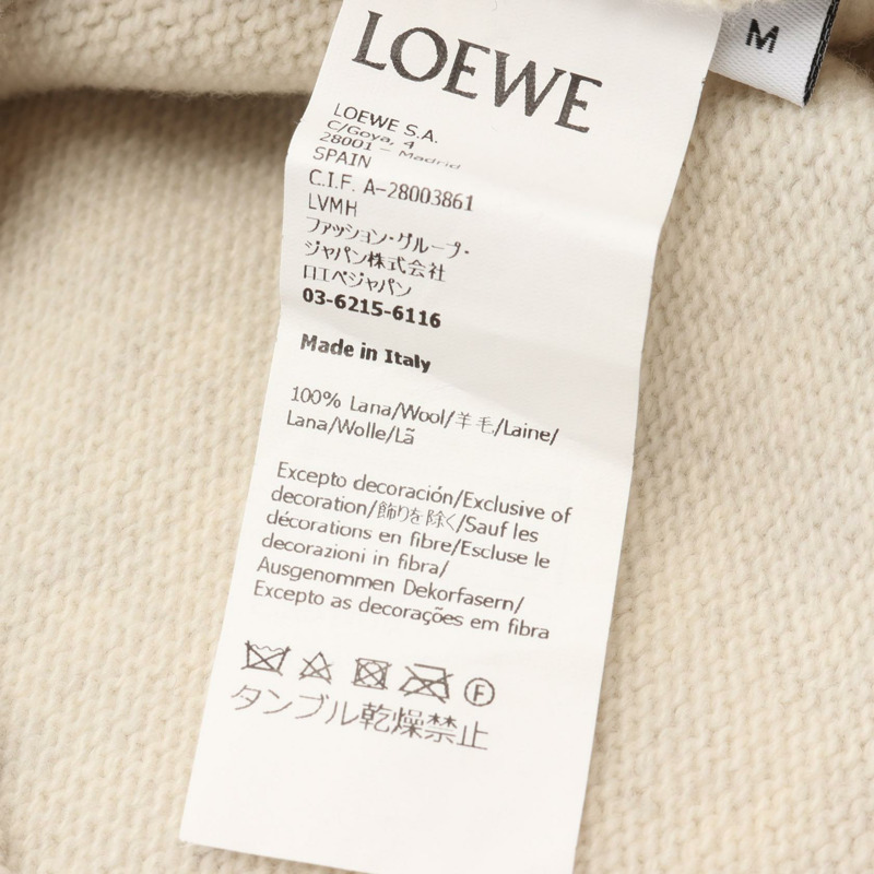LOEWE anagram 套頭毛衣 針織羊毛 米色 M 碼 二手 女款-3