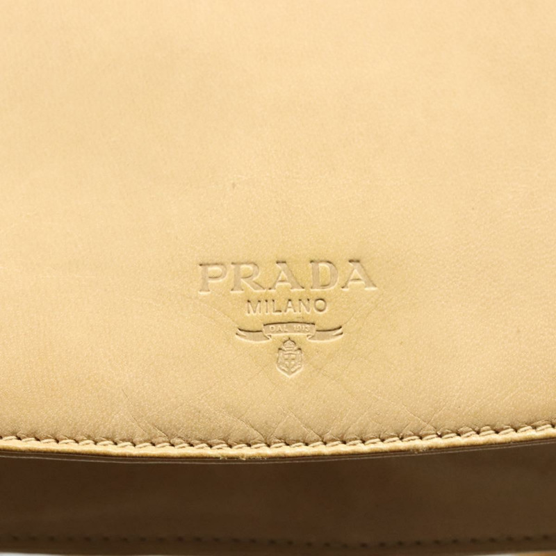 【日本直送】PRADA 鏈條單肩包 皮革 米色 正品 141913-16