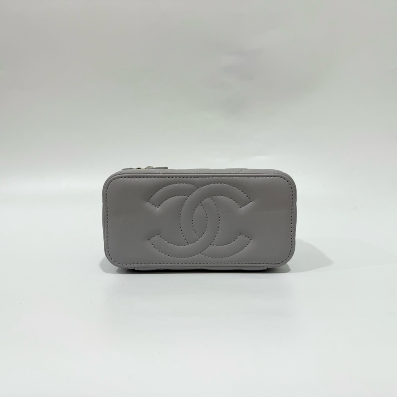 CHANEL灰色羊皮金球調節扣長盒子AP2303-5