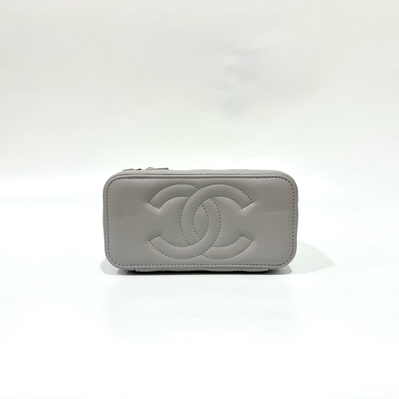 CHANEL灰色羊皮金球調節扣長盒子AP2303-5