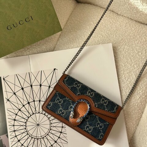 GUCCI Dionysus酒神單寧小包 - mini牛仔