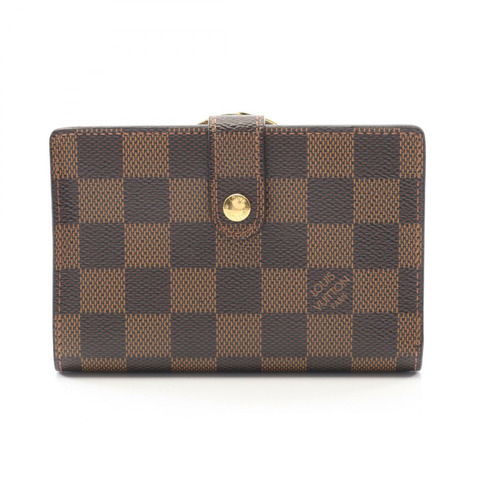 LOUIS VUITTON Portefeuille Viennois 雙折皮夾 N61674 Damier 帆布 Ebene LV