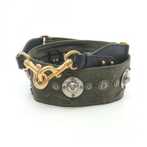 Christian Dior 徽章刺繡肩帶 S8534CWAH042 帆布卡其色新品