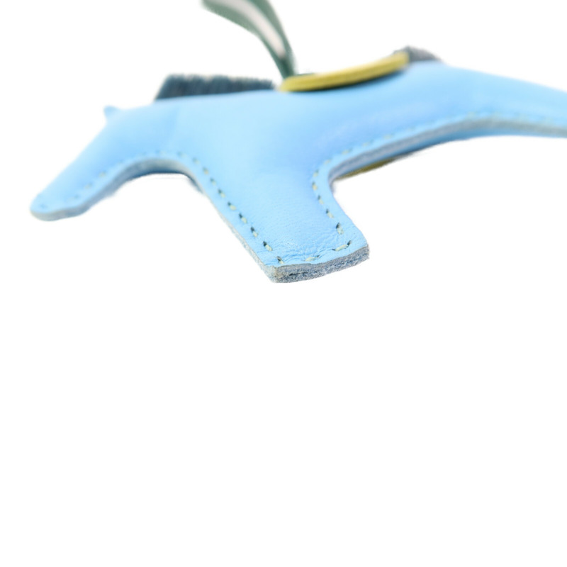 HERMES Milo皮革Rodeo PM掛飾Blue/Green/Yellow-7