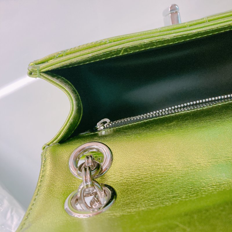 MS0336 菲拉格慕 翻蓋 青檸色 走線 Ferragamo Gancini Flap Lime x PHW-10