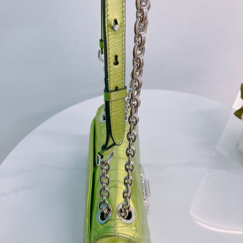 MS0336 菲拉格慕 翻蓋 青檸色 走線 Ferragamo Gancini Flap Lime x PHW-12