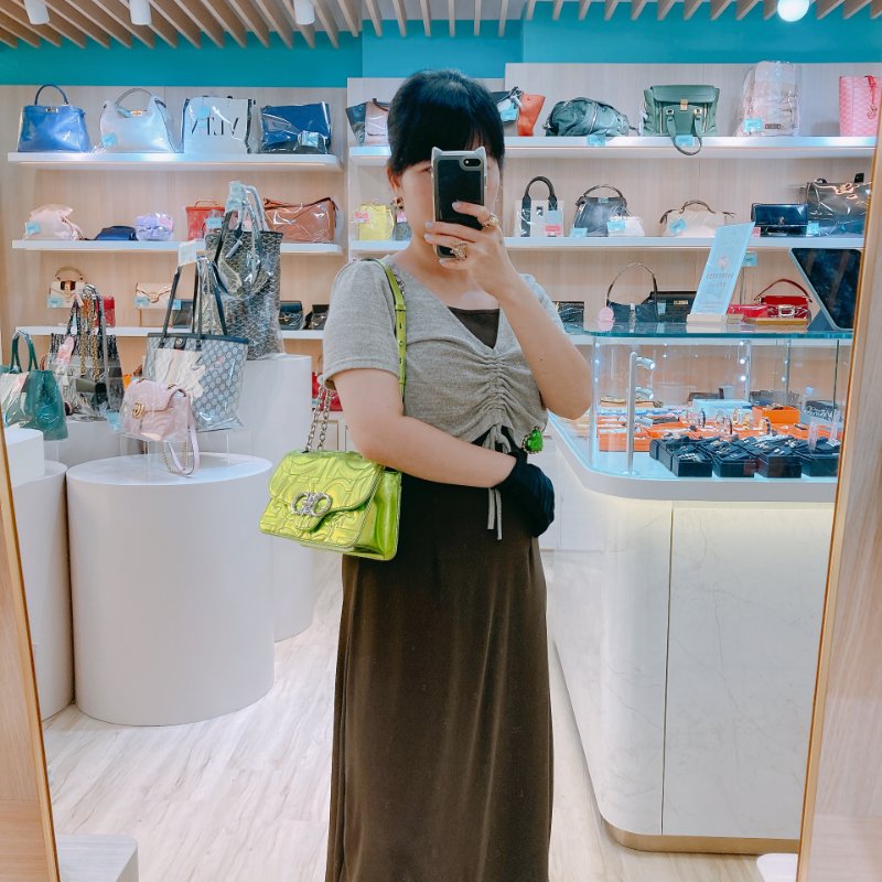 MS0336 菲拉格慕 翻蓋 青檸色 走線 Ferragamo Gancini Flap Lime x PHW-15