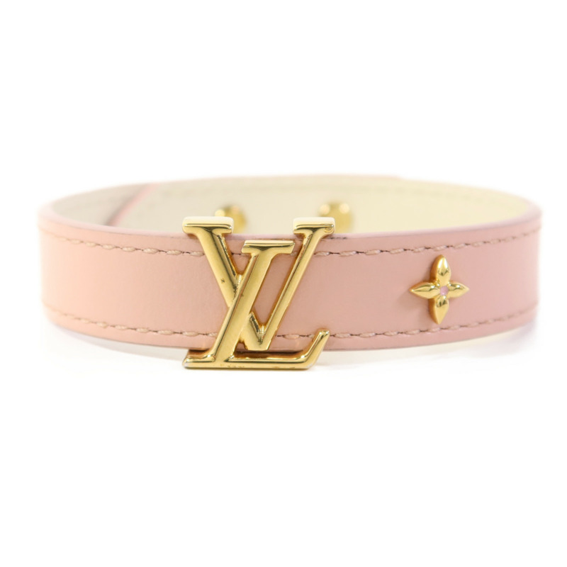 LOUIS VUITTON 牛皮皮革Bracelets金扣手鐲-0