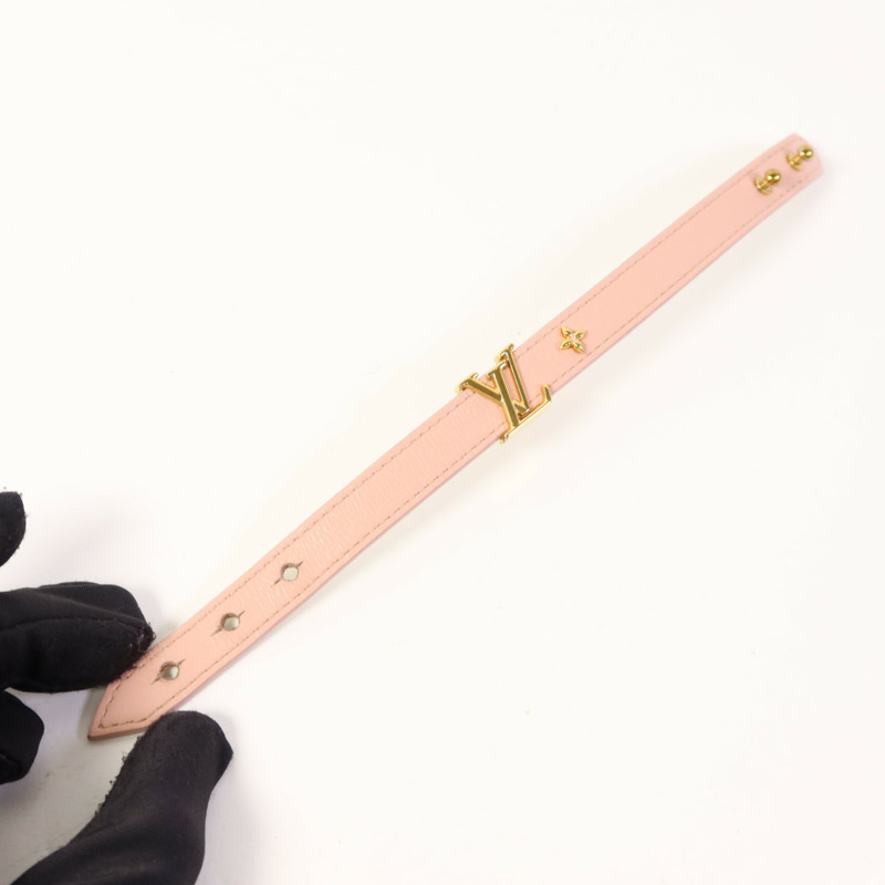 LOUIS VUITTON 牛皮皮革Bracelets金扣手鐲-5