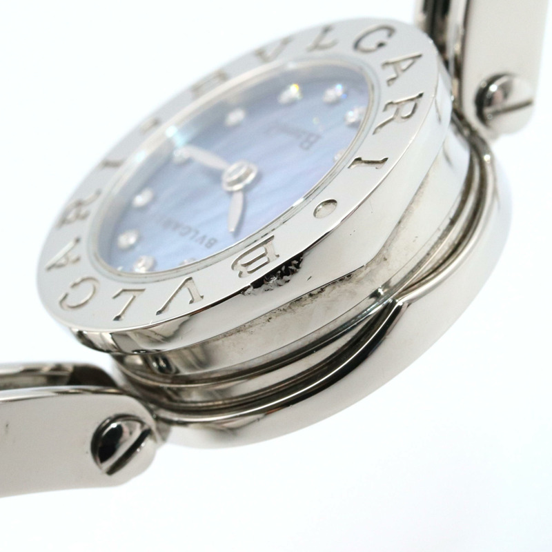 BVLGARI B-zero1 手錶,不鏽鋼,女士,藍色外殼,BZ22S-10