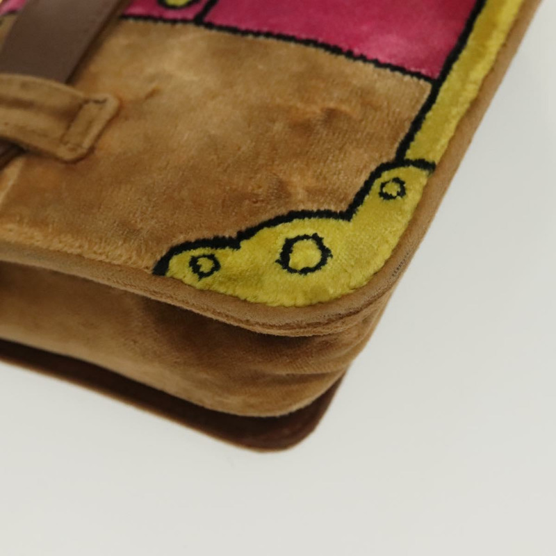 【日本直送】PRADA 鏈條 Kaye 單肩包 Velor 米色金色 正品 141360-16