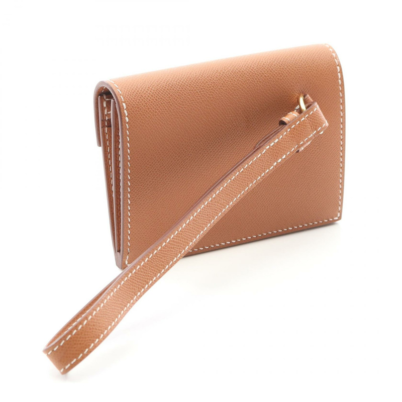 HERMES Kelly Pocket Slim 零皮夾 W 女士皮革 GHW 金色二手-1
