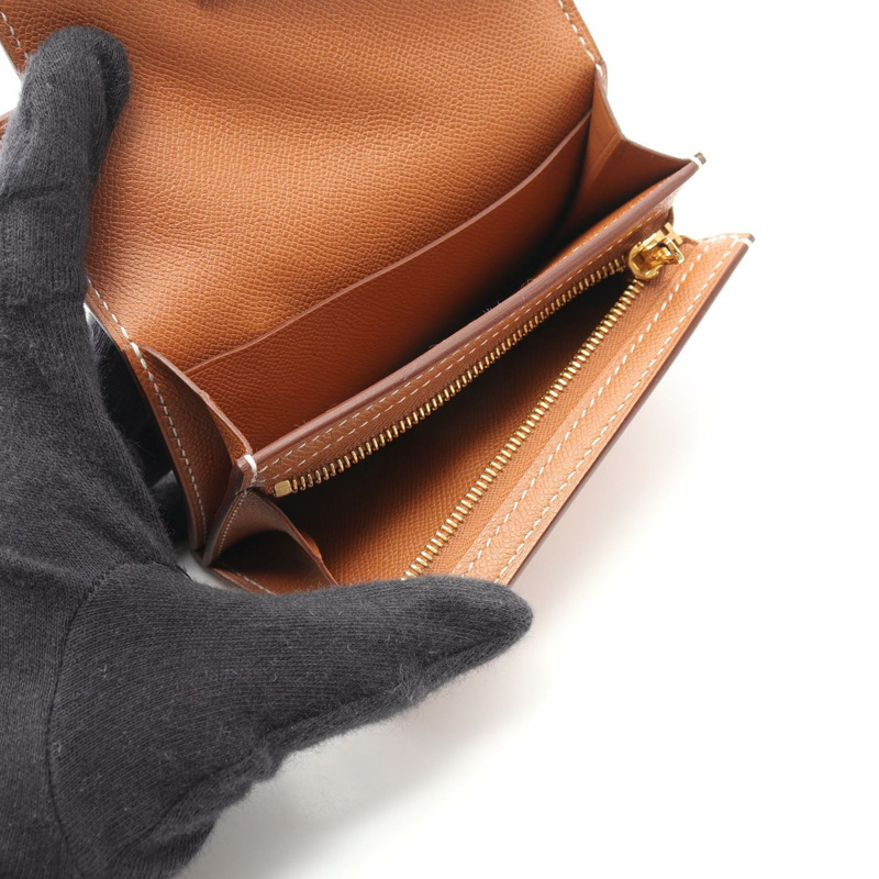 HERMES Kelly Pocket Slim 零皮夾 W 女士皮革 GHW 金色二手-2