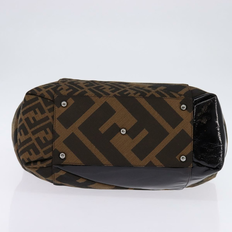 【日本直送】FENDI Zucca 帆布波士頓包黑棕色正品 142295-4