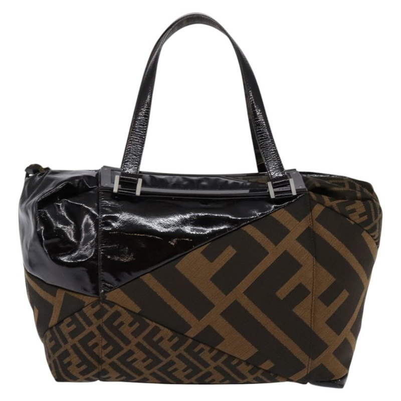 【日本直送】FENDI Zucca 帆布波士頓包黑棕色正品 142295-12
