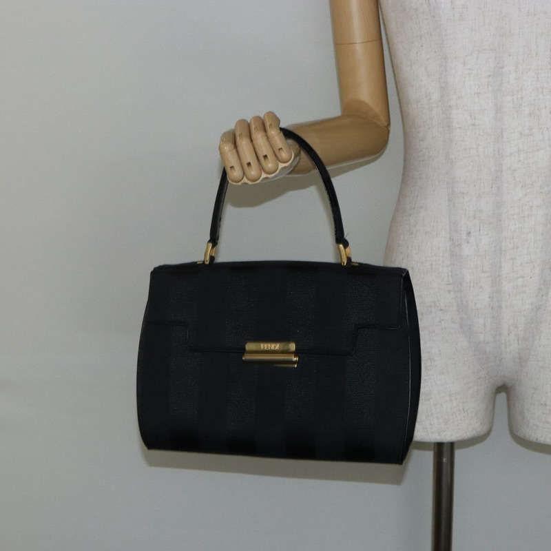 【日本直送】FENDI 山胡桃帆布手提包 黑金色 正品 BA6083-24