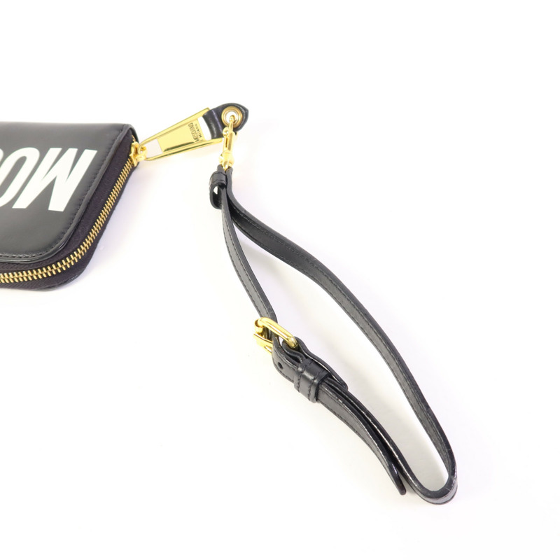 MOSCHINO 牛皮皮革Zip Long Wallet金扣長錢包-4