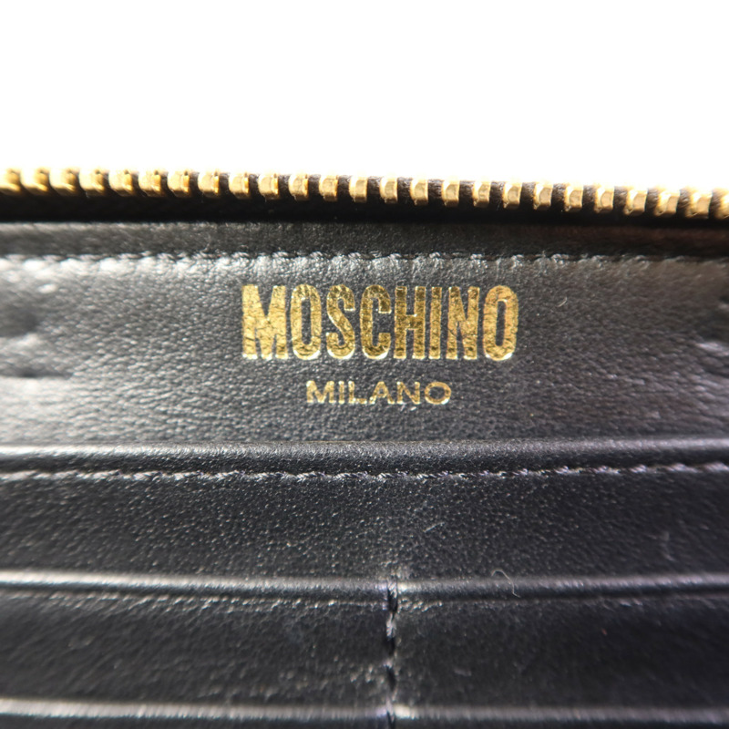 MOSCHINO 牛皮皮革Zip Long Wallet金扣長錢包-6
