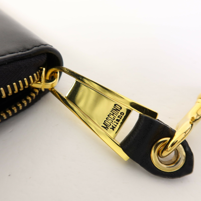 MOSCHINO 牛皮皮革Zip Long Wallet金扣長錢包-8