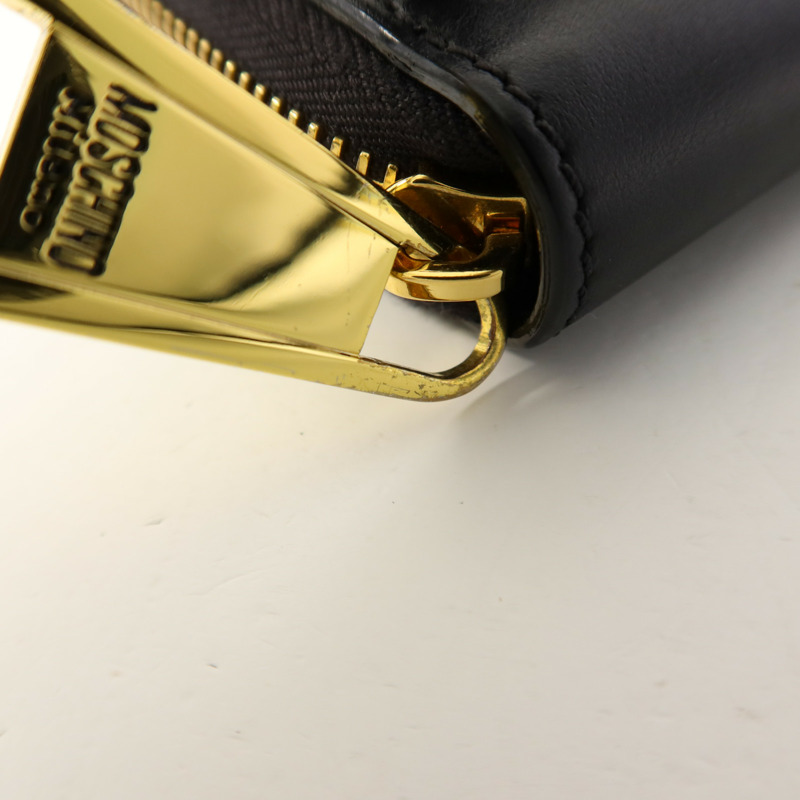 MOSCHINO 牛皮皮革Zip Long Wallet金扣長錢包-9