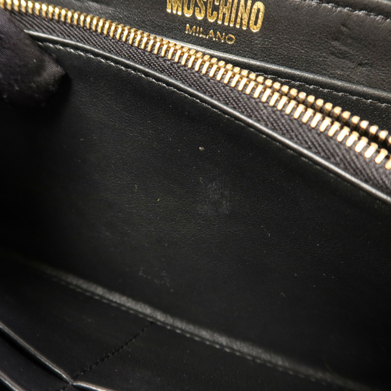 MOSCHINO 牛皮皮革Zip Long Wallet金扣長錢包-16