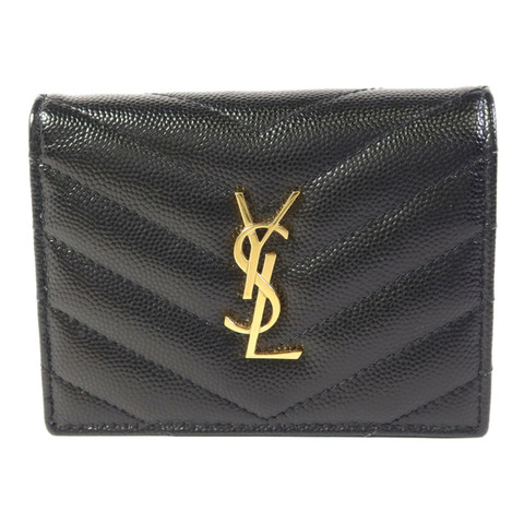 SAINT LAURENT 牛皮皮革Wallet金扣錢包