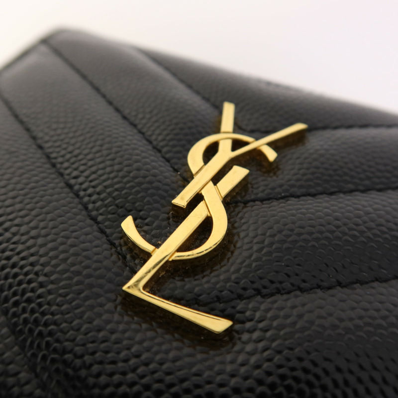 SAINT LAURENT 牛皮皮革Wallet金扣錢包-8