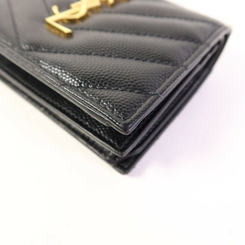 SAINT LAURENT 牛皮皮革Wallet金扣錢包-9