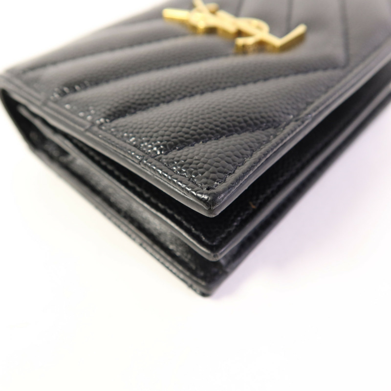 SAINT LAURENT 牛皮皮革Wallet金扣錢包-10