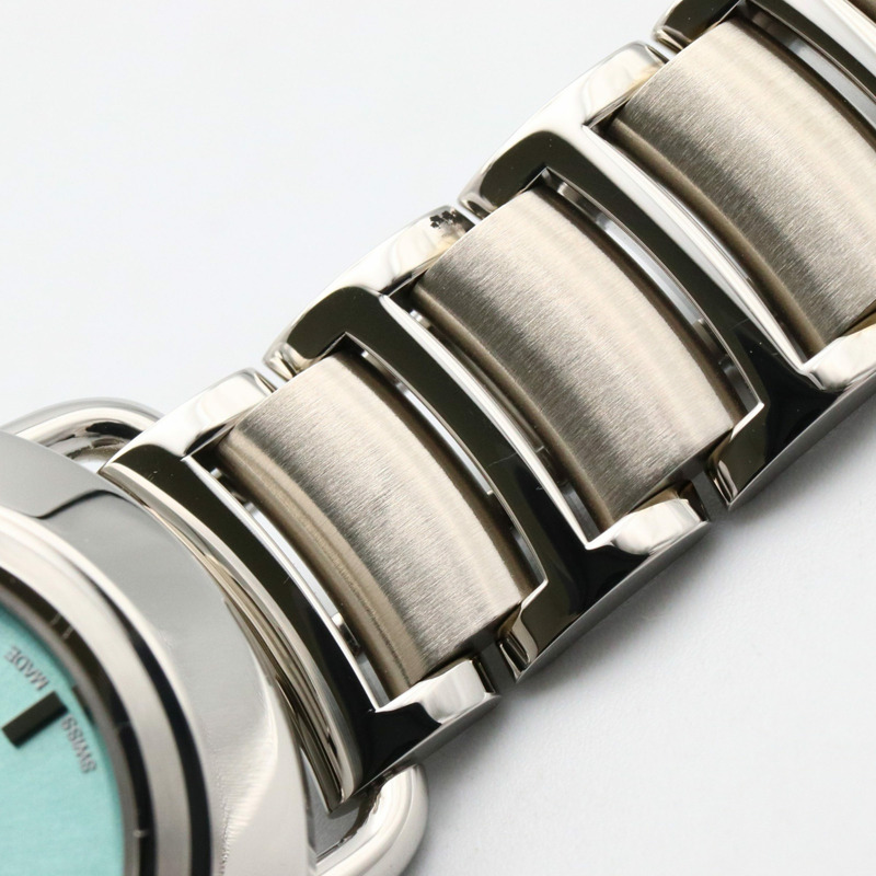 Tiffany & Co. T 手錶,不鏽鋼鑲鑽,女士,藍色,68477409-12