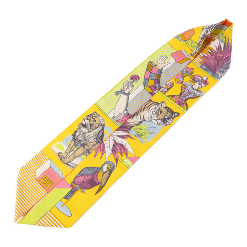HERMES 絲質Twilly絲巾Multicolor-3