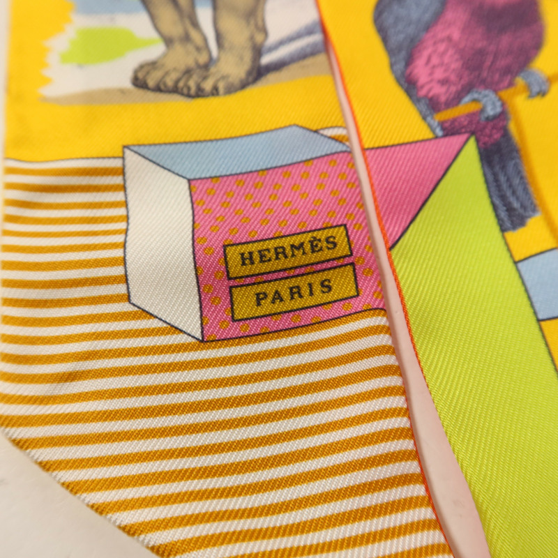 HERMES 絲質Twilly絲巾Multicolor-5