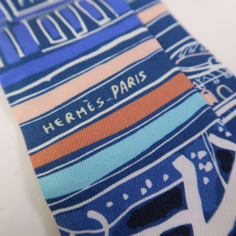 HERMES 絲質Twilly絲巾-10