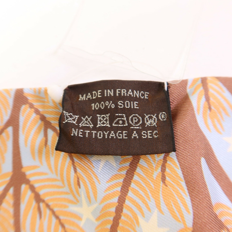 HERMES 絲質Twilly絲巾Beige/Rose-7