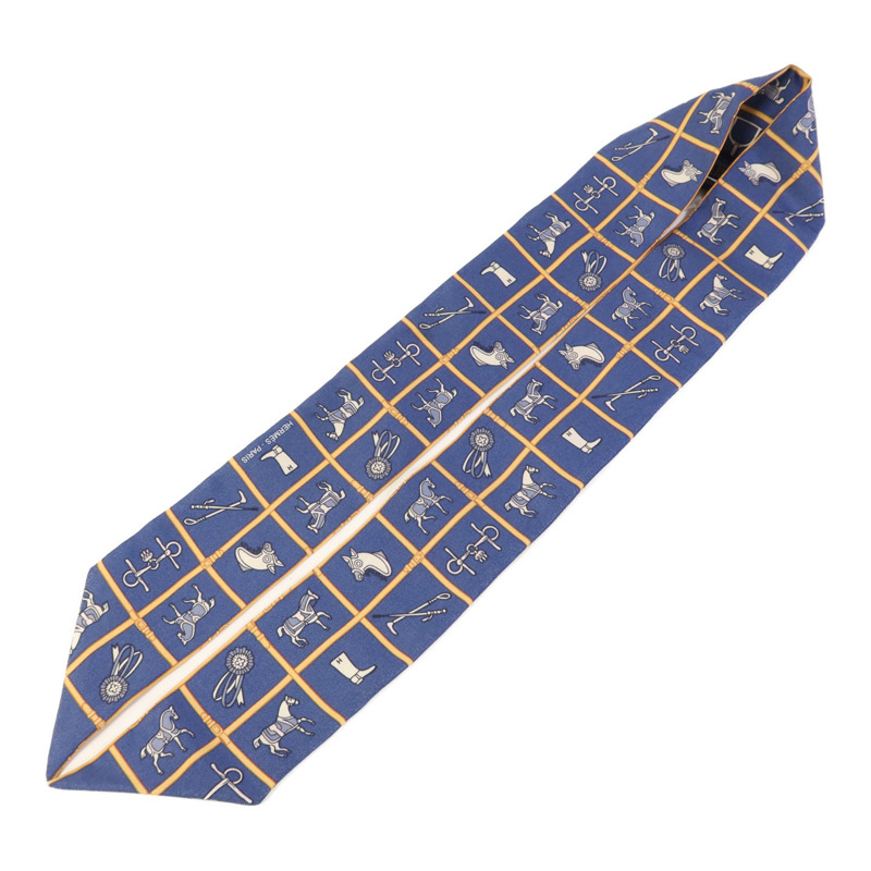 HERMES 絲質Twilly絲巾Blue-3