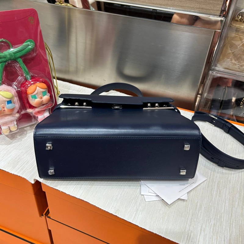DELVAUX TEMPETE MM NAVY CALFSKIN 2WAY BAG Tempête-5