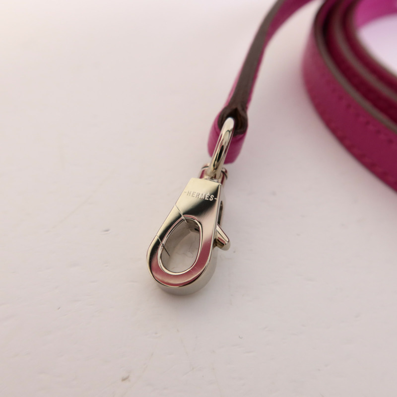 HERMES Chevre Mysore皮革Mini Bolide 1923銀扣手挽肩背兩用袋Rose Purple-9